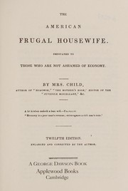 Cover of: The American frugal housewife by l. maria child