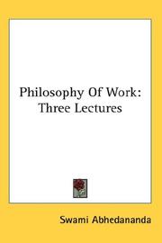 Cover of: Philosophy Of Work by Abhedananda Swami