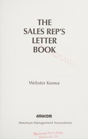 Cover of: The sales rep's letter book