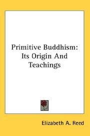 Cover of: Primitive Buddhism by Elizabeth A. Reed