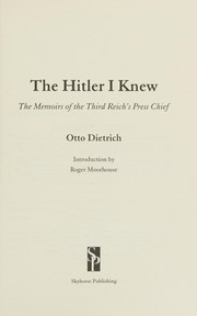 Cover of: The Hitler I knew