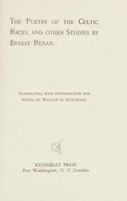 Cover of: The poetry of the Celtic races: and other studies.