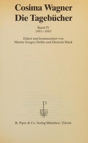 Cover of: Die Tagebücher: 1881 - 1883