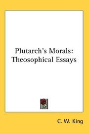 Cover of: Plutarch's Morals: Theosophical Essays