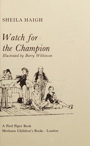 Cover of: Watchfor the champion