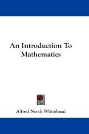 Cover of: An Introduction To Mathematics by Alfred North Whitehead