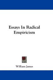 Cover of: Essays In Radical Empiricism