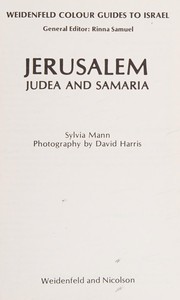 Cover of: Jerusalem, Judea and Samaria