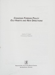 Cover of: Canadian foreign policy: old habits and new directions