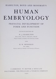 Cover of: Hamilton, Boyd and Mossman's human embryology by William James Hamilton