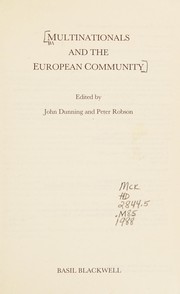 Cover of: Multinationals and the European Community