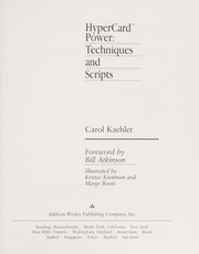 Cover of: HyperCard power: techniques and scripts