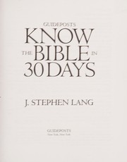 Cover of: Know The Bible In 30 Days by J. Stephen Lang