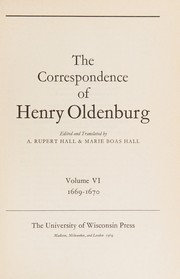 Cover of: Correspondence of Henry Oldenburg 1669-1670