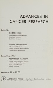 Cover of: Advances in Cancer Research, Volume 21