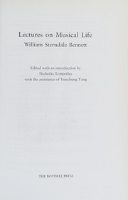 Cover of: Lectures on musical life