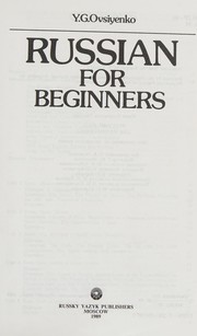 Russian for Beginners by Y.G Ovsiyenko