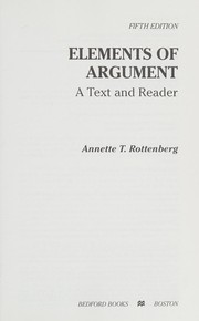 Cover of: Elements of argument: a text and reader