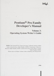 Cover of: Pentium Pro Developer's Manual: Specifications