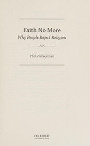 Cover of: Faith No More: Why People Reject Religion