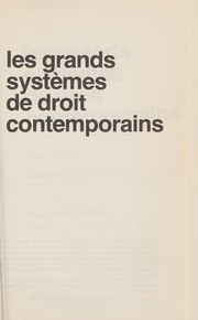 Cover of: Les grands systèmes de droit contemporains