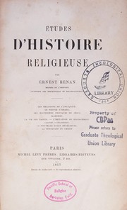 Cover of: Études d'histoire religieuse by Ernest Renan