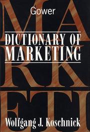 Cover of: Dictionary of marketing