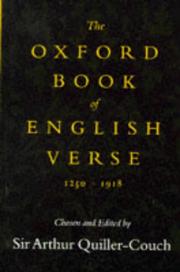 The Oxford book of English verse, 1250-1918