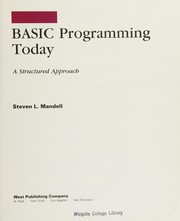 Cover of: BASIC programming today: a structured approach