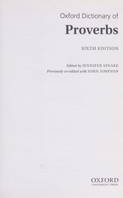 Cover of: Oxford Dictionary of Proverbs