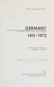 Cover of: Germany: 1415-1972: a chronology and fact book
