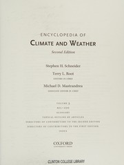 Cover of: Encyclopedia of climate and weather by Stephen Henry Schneider, Michael D. Mastrandrea