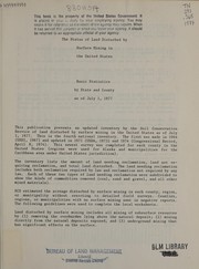 Cover of: The status of land disturbed by surface mining in the United States: basic statistics by state and county as of July 1, 1977