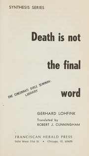 Cover of: Death is not the final word