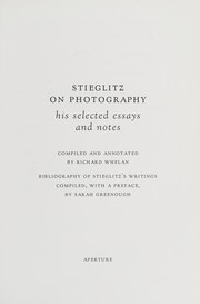 Cover of: Stieglitz on photography: his selected essays and notes