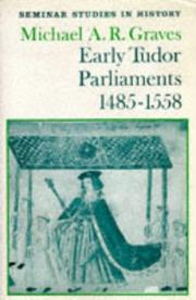 Cover of: Early Tudor parliaments, 1485-1558