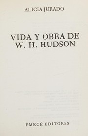 Cover of: Vida y obra de W.H. Hudson