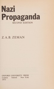 Cover of: Nazi propaganda