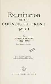 Cover of: Examination of the Council of Trent