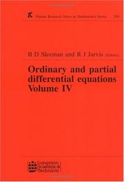 Ordinary and partial differential equations by B. D. Sleeman, R. J. Jarvis, B.D. Sleeman, R J Jarvis