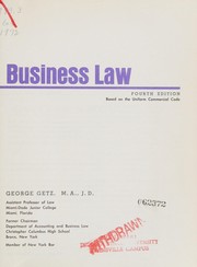 Cover of: Business law by Getz, George