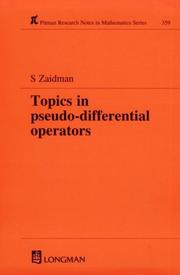 Cover of: Topics in pseudo-differential operators