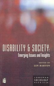 Cover of: Disability and Society: Emerging Issues and Insights (Longman Sociology Series)