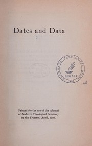 Cover of: Dates and data