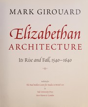Cover of: Elizabethan Architecture (Paul Mellon Centre for Studies in Britis)