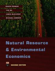 Cover of: Natural resource and environmental economics
