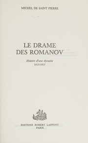 Le drame des Romanov by Michel de Saint Pierre