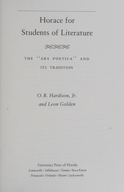 Cover of: Horace for students of literature: the "Ars poetica" and its tradition