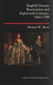 Cover of: English drama: restoration and eighteenth century, 1660-1789