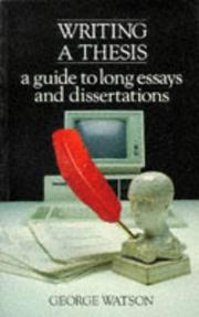 Writing a thesis : a guide to long essays and dissertations